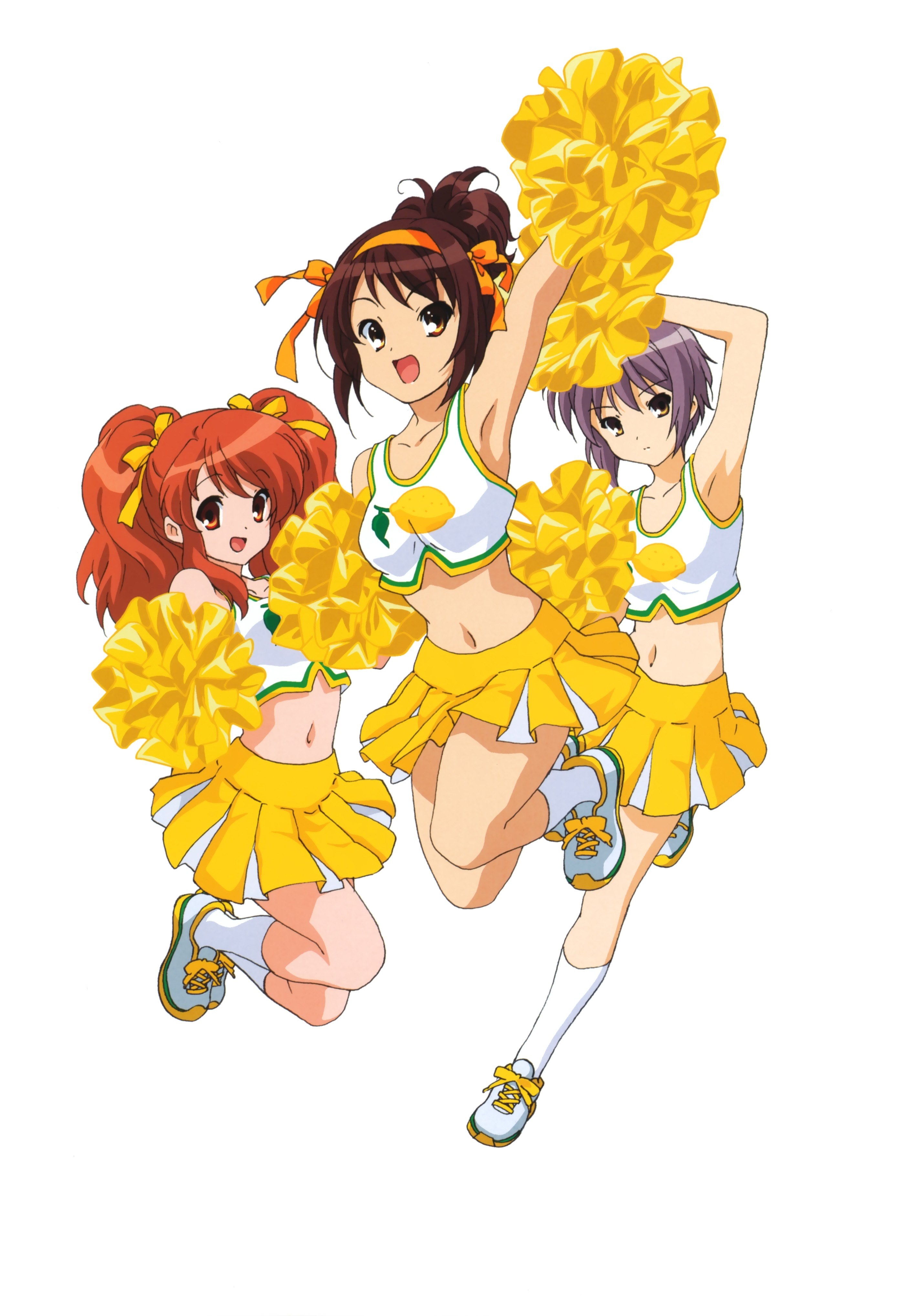 cheerleaders in yellow uniforms