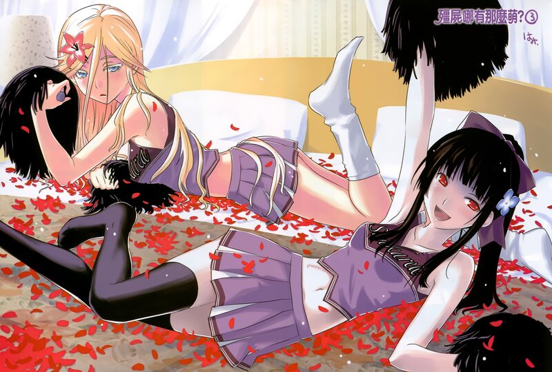 Cheerleaders on a bed of petals