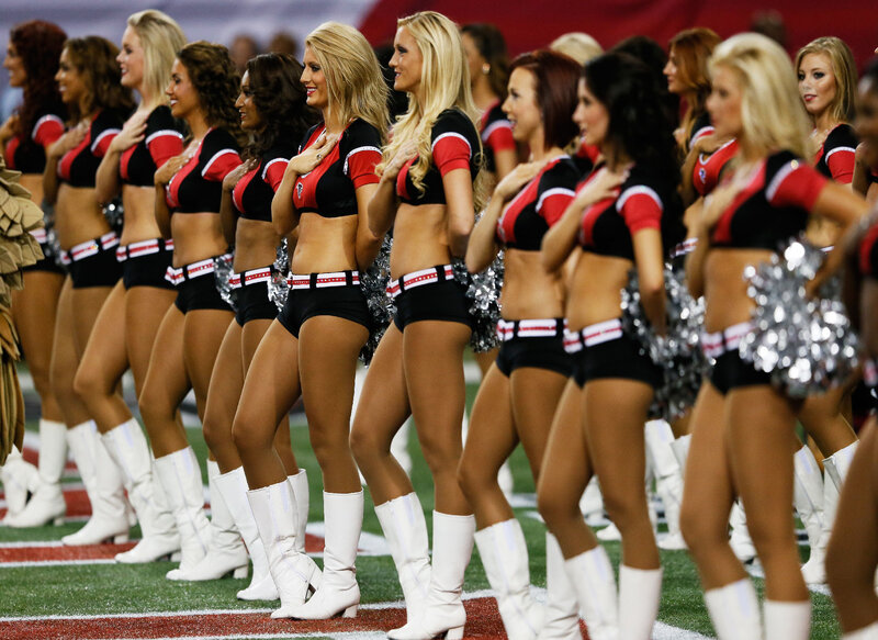 Cheerleaders on Field — Black