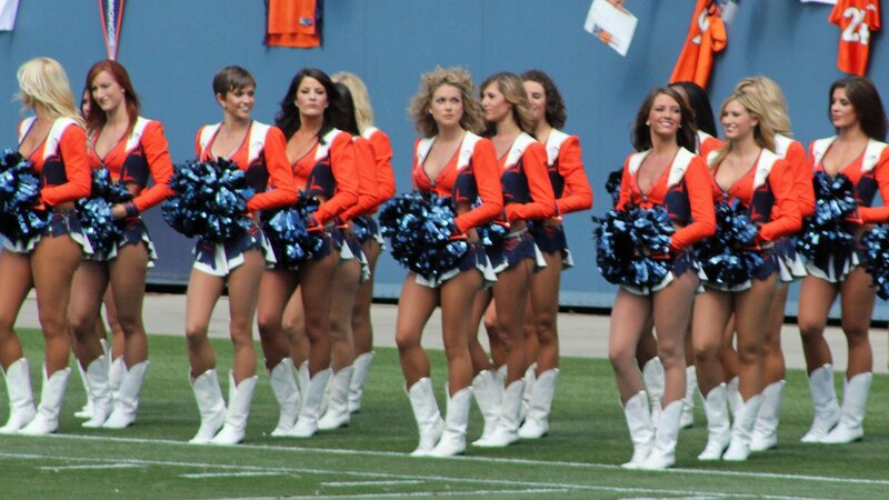 Cheerleaders on Field — Orange