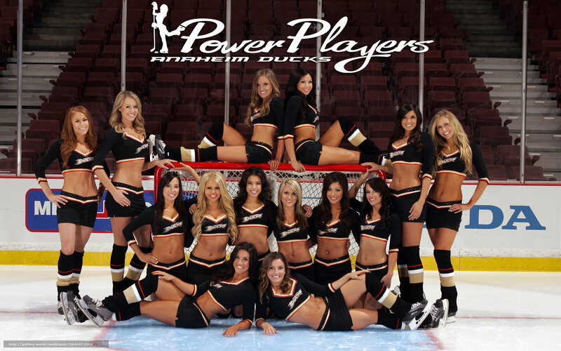 Cheerleaders on Ice Rink