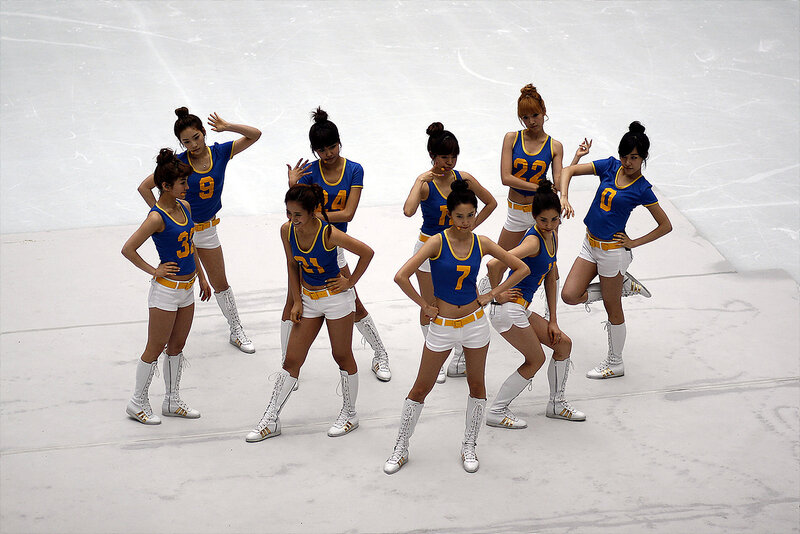 Cheerleaders on ice