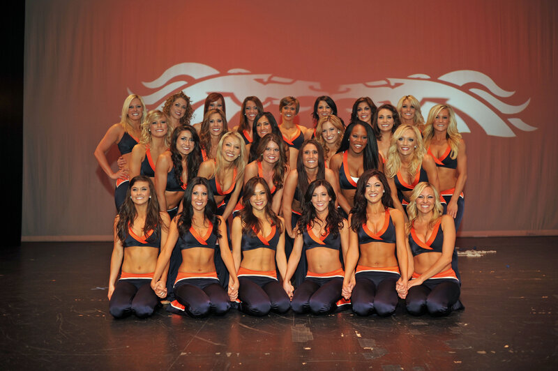 Cheerleaders on Stage — Orange
