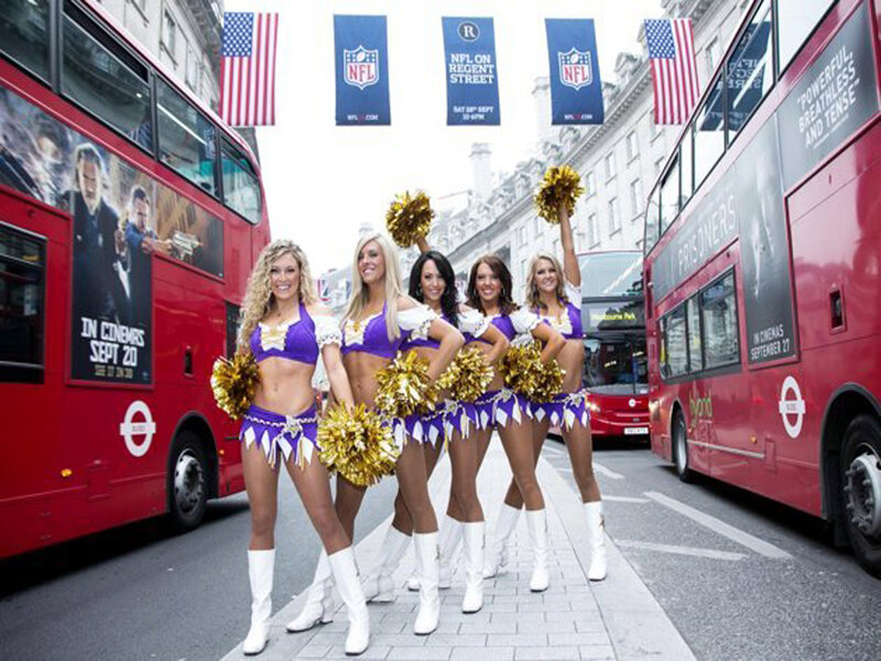 Cheerleaders on Street