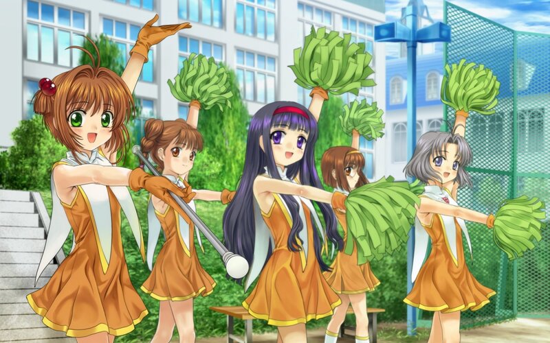 Cheerleaders Performing — Orange, Energetic, Afternoon