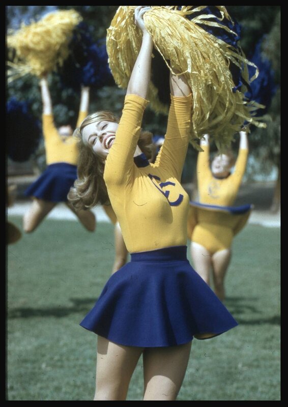 Cheerleaders performing outdoors