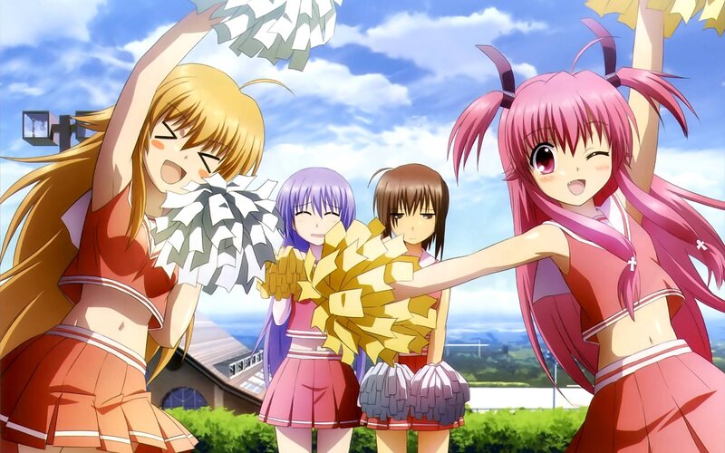 Cheerleaders Performing — Pink, Energetic, Afternoon