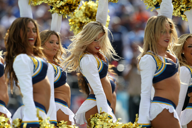 Cheerleaders Performing — White, Energetic, Afternoon