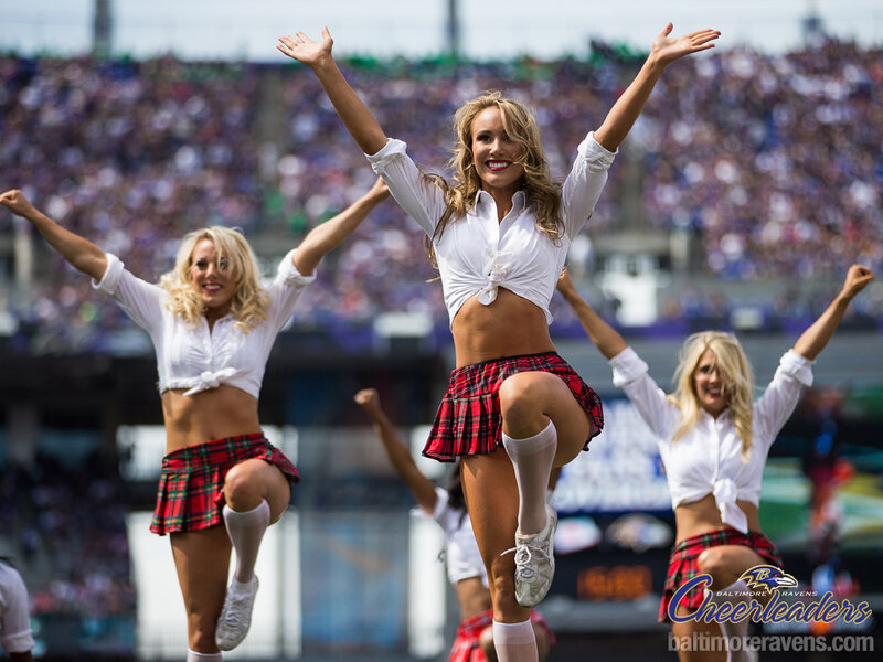 Cheerleaders Performing — White, Energetic