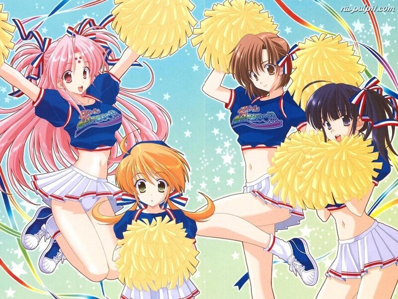 Cheerleaders with Pom-poms — Blue