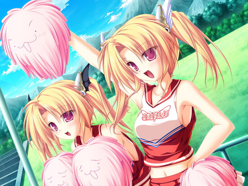 Cheerleaders with Pom-poms — Pink, Energetic