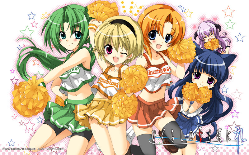 Cheerleaders with Pom-poms — Pink, Playful