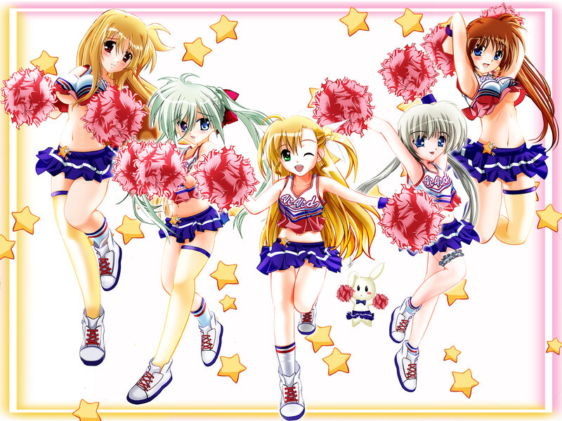 Cheerleaders with Pom-poms — Pink