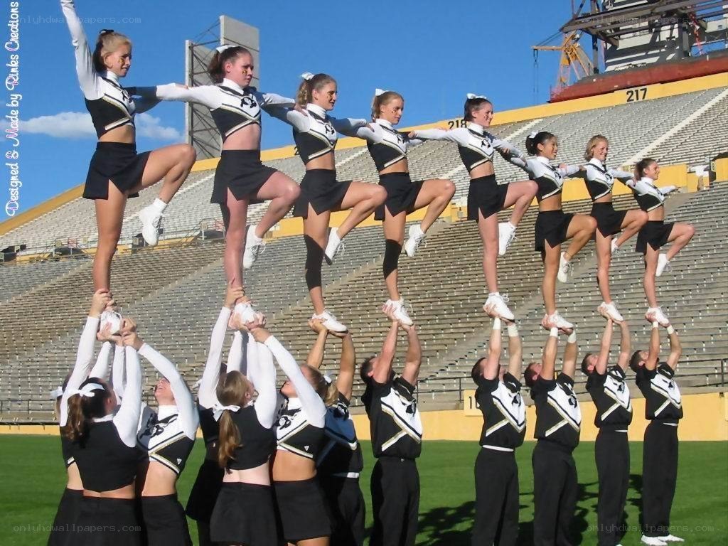 Cheerleading team in formation