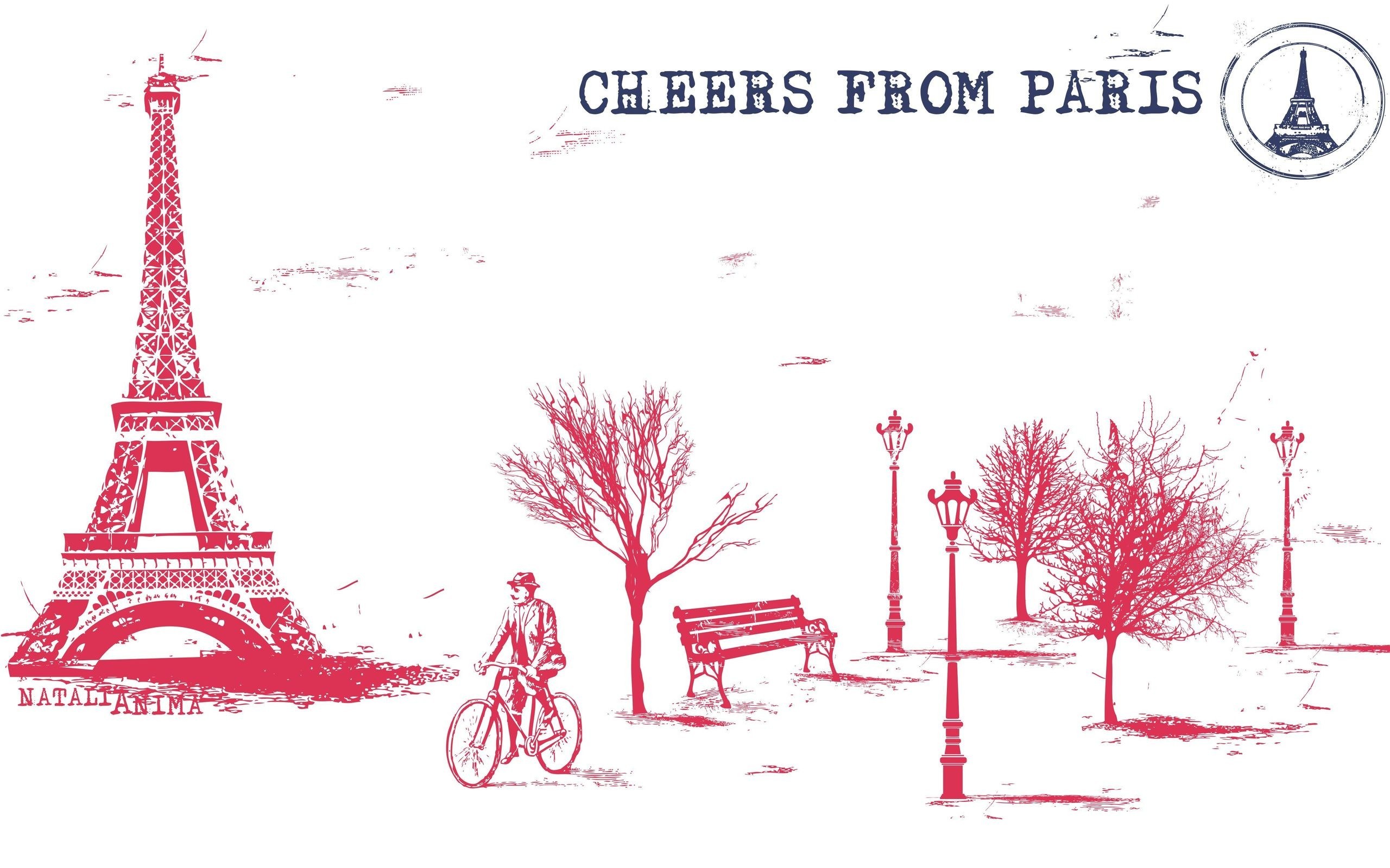 Cheers from Paris illustration