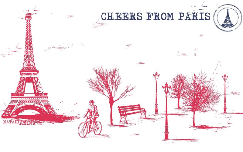 Cheers from Paris postcard