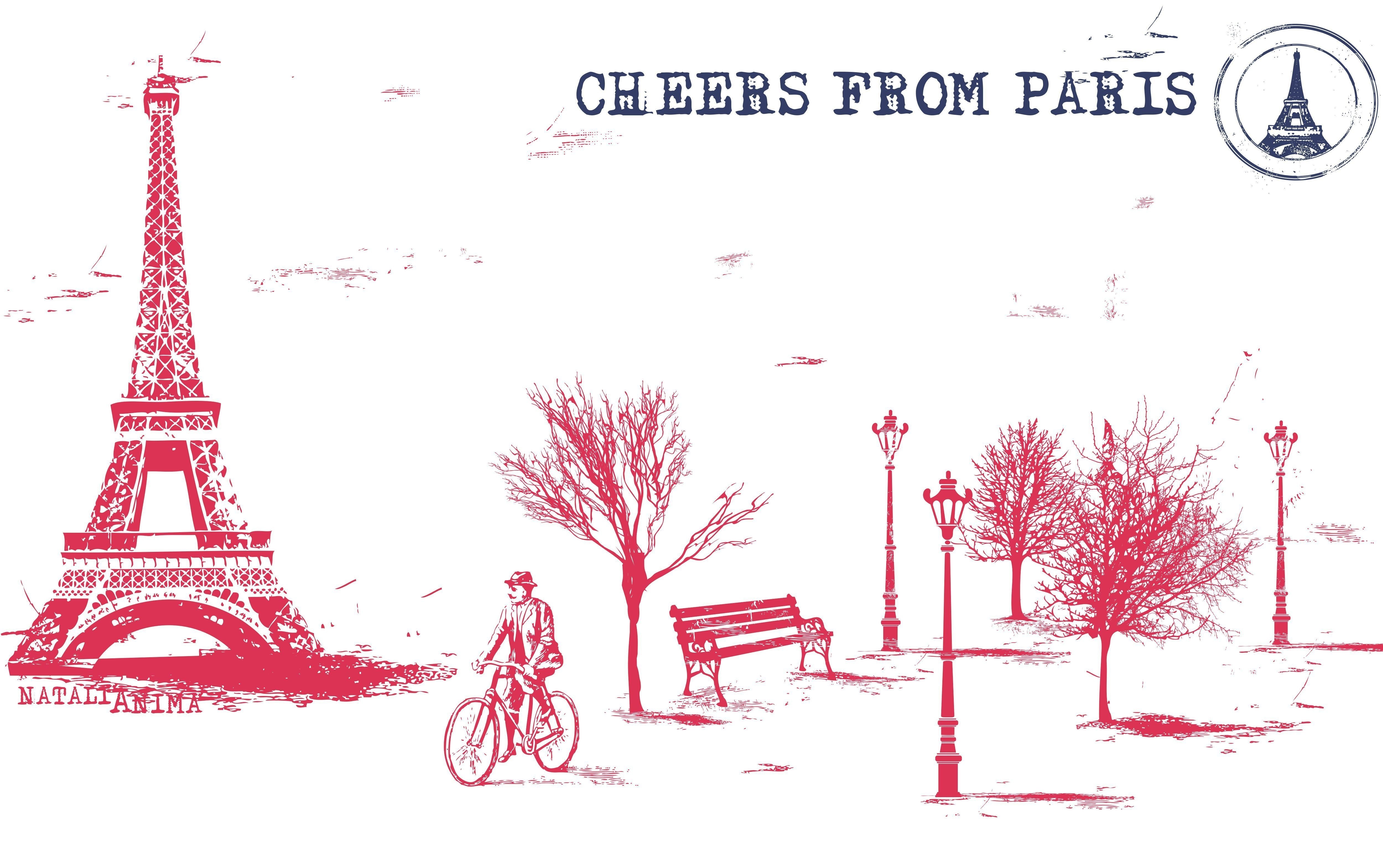 Cheers from Paris postcard