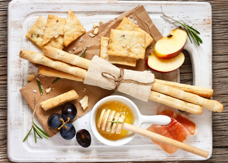 Cheese and Bread Platter — White