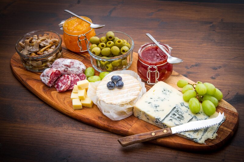 Cheese and Charcuterie Board — Brown, Appetizing