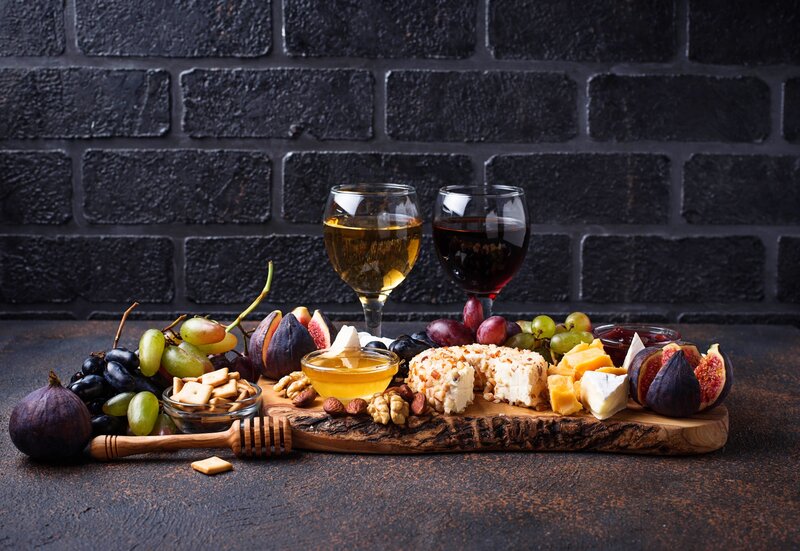 Cheese and Fruit Platter — Black