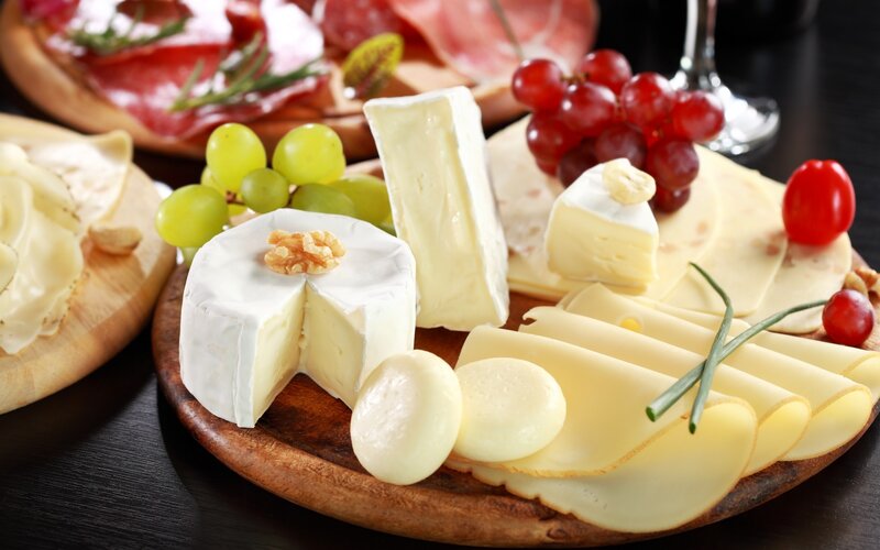 Cheese and Fruit Platter — Brown, Appetizing
