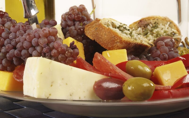 Cheese and Fruit Platter — Yellow, Appetizing