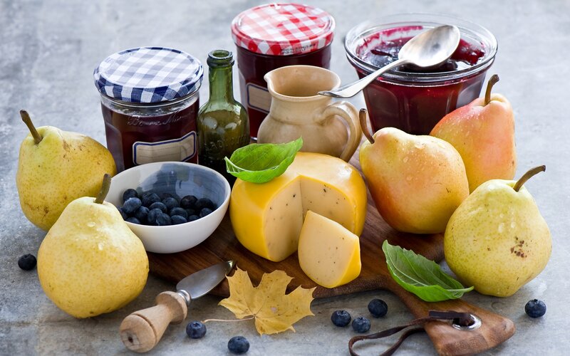 Cheese and Fruit Platter — Yellow, Calm, Autumn