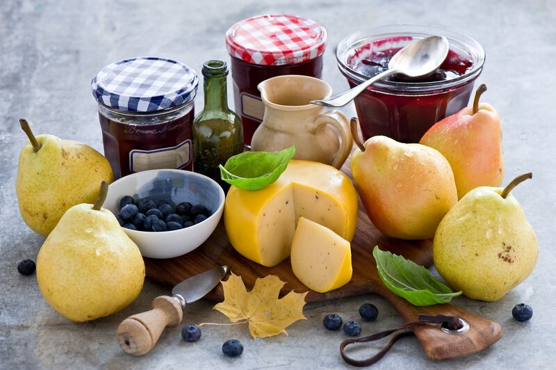 Cheese and Fruit Platter — Yellow, Rustic