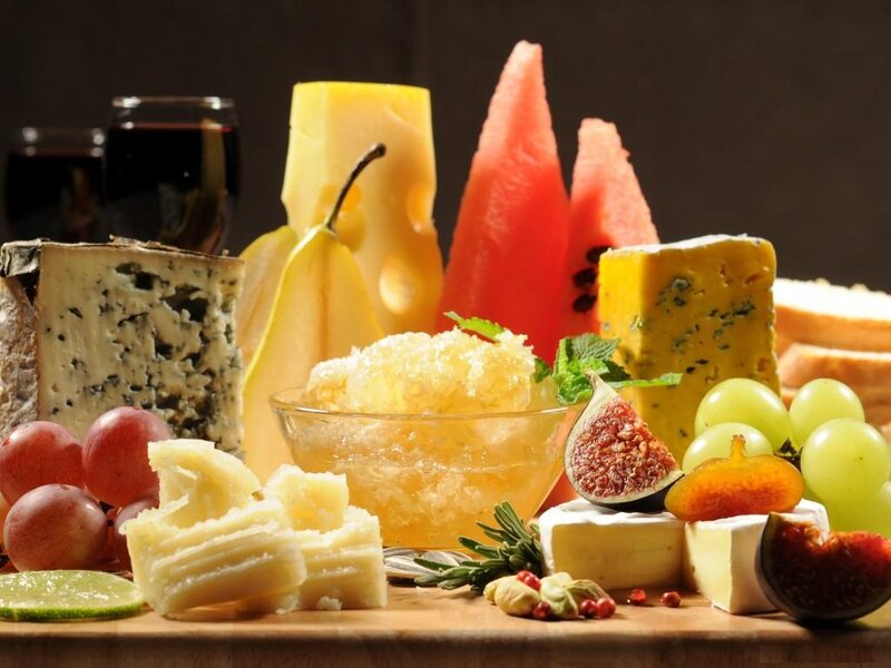 Cheese and Fruit Platter — Yellow