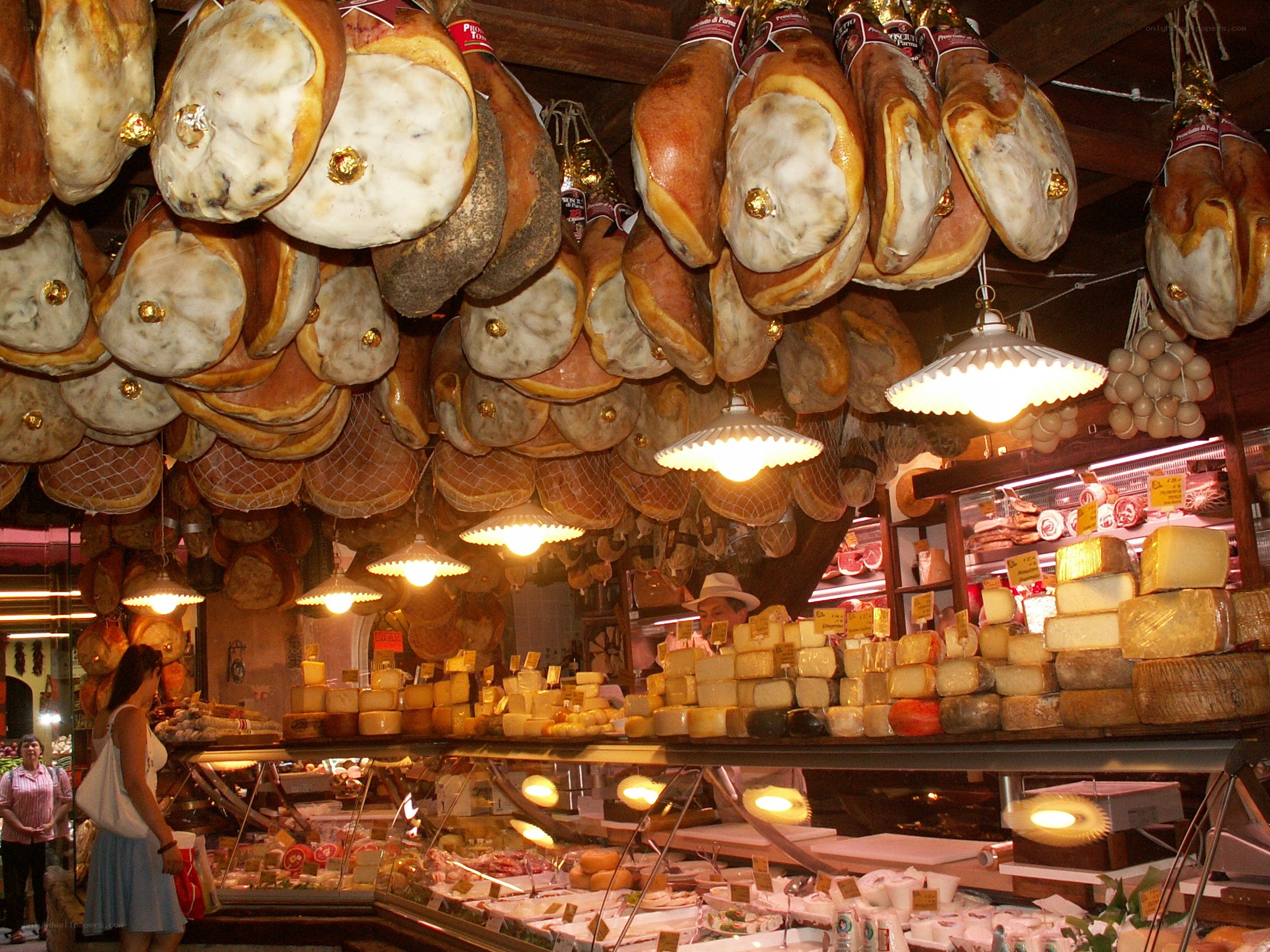 Cheese and ham market stall