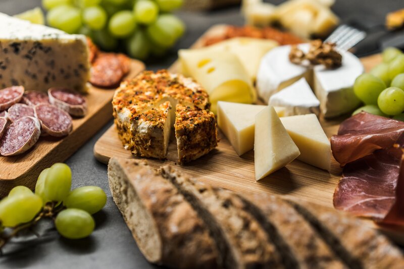 Cheese and Meat Platter — Brown, Appetizing