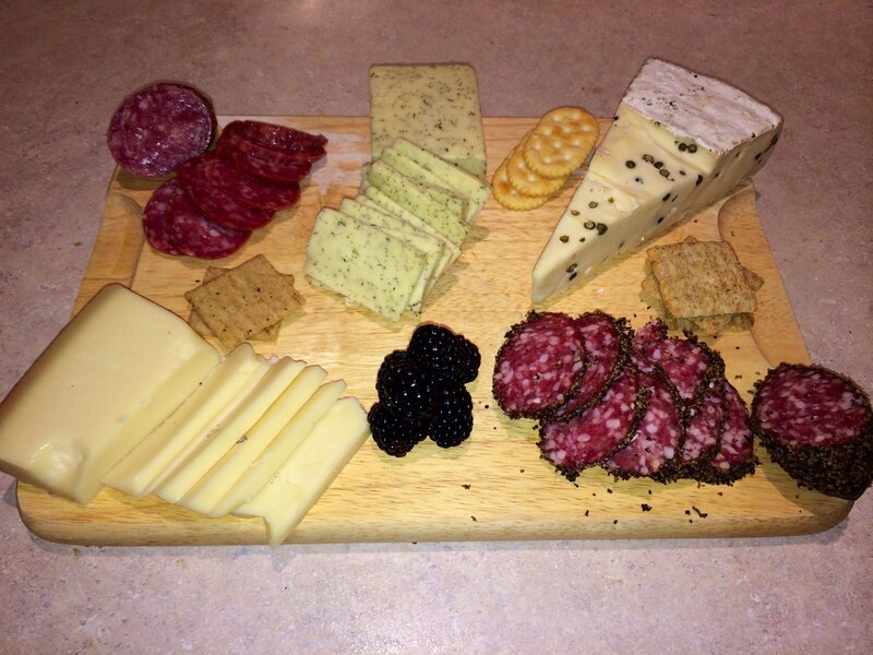 Cheese and Meat Platter — Brown, Neutral