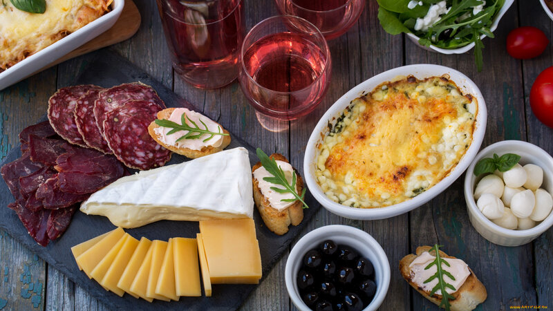 Cheese and Meat Platter — Brown, Rustic