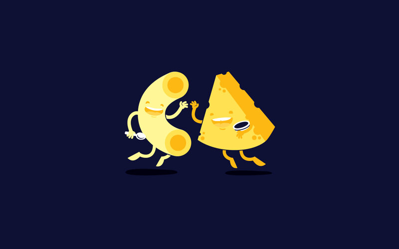 cheese and pasta characters