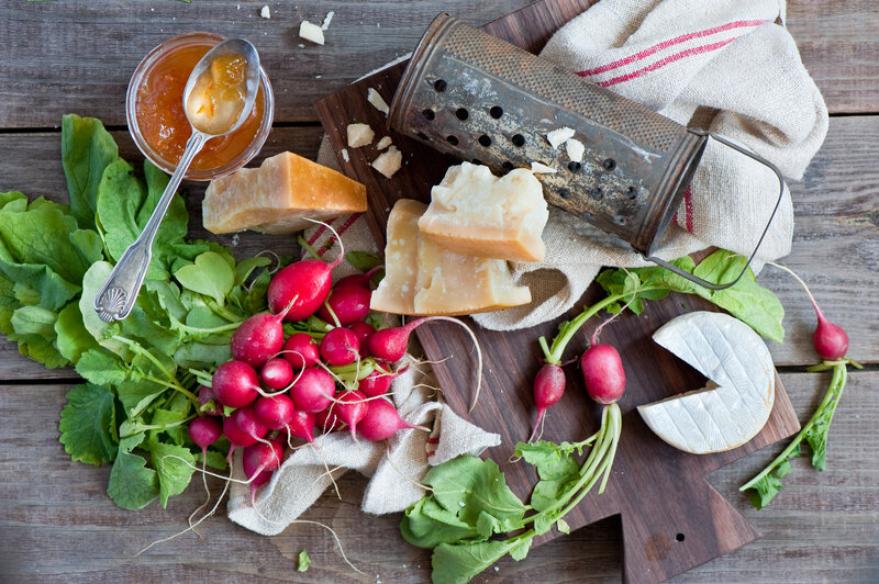 Cheese and radish platter