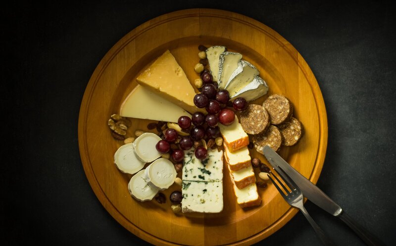 Cheese and Sausage Platter — Brown