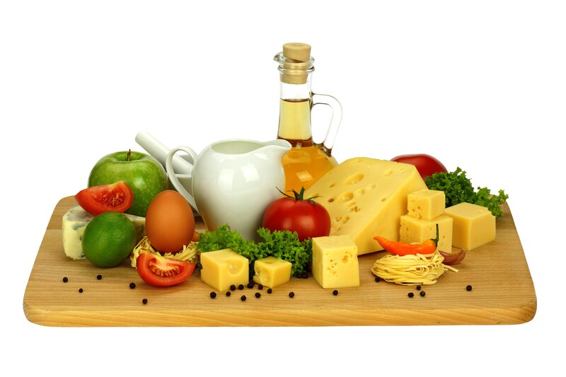 Cheese and Vegetables on Board