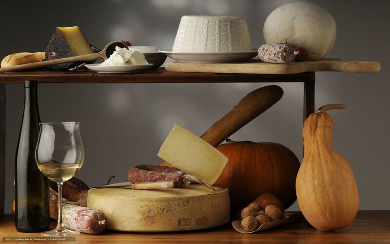 Cheese and Wine Display — Brown