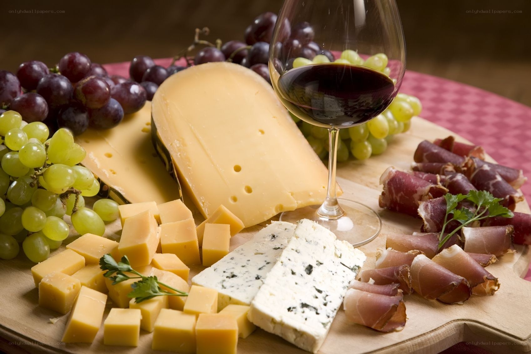 Cheese and wine platter