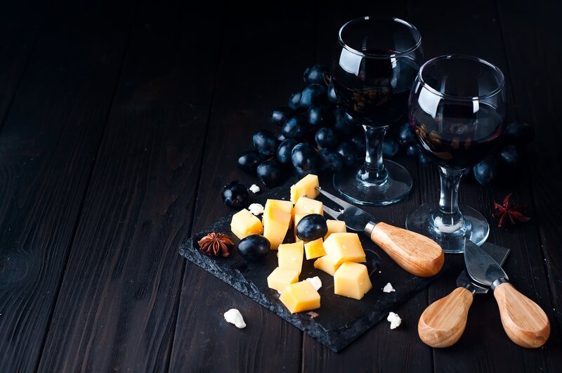 Cheese and Wine Platter — Black