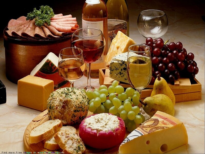 Cheese and Wine Platter — Brown, Abundant