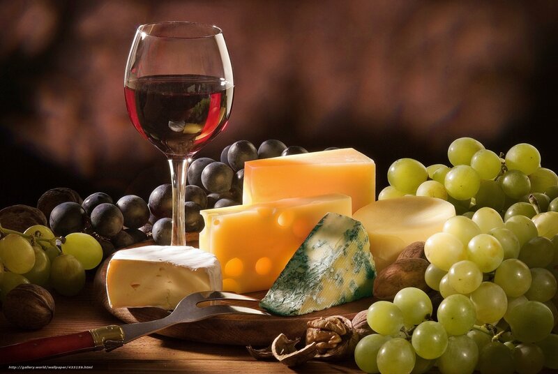 Cheese and Wine Platter — Brown, Dramatic, Photograph, Grapes, Nuts