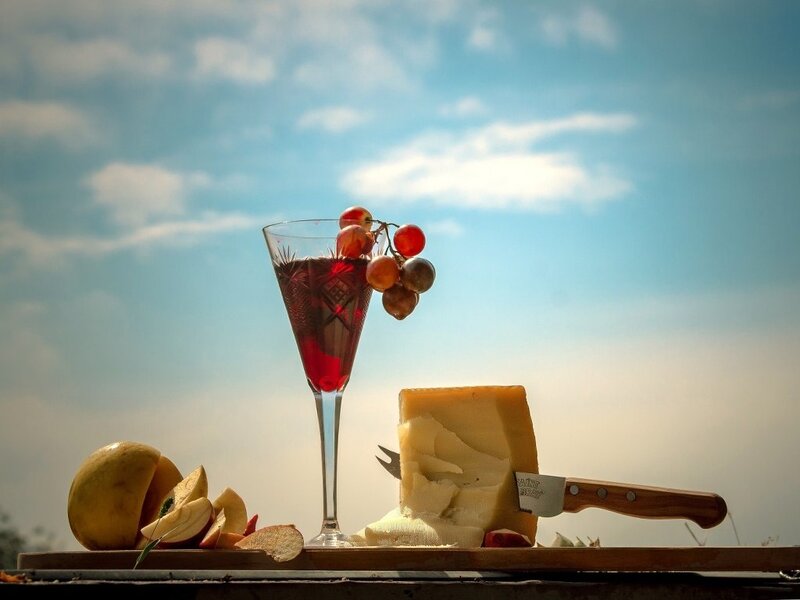 Cheese and Wine Setup