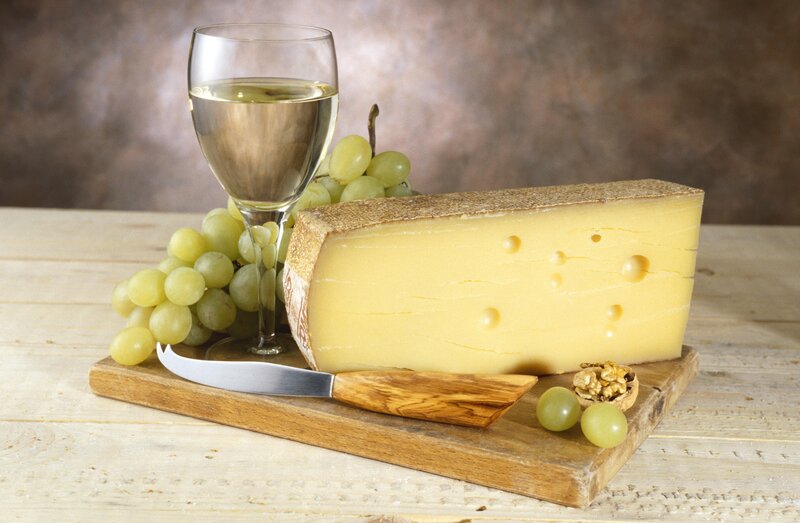 Cheese and Wine Setup — Yellow