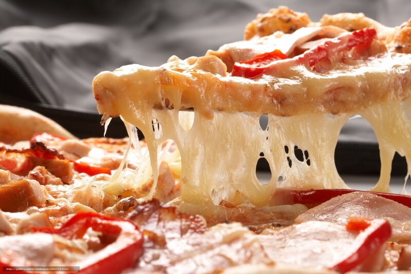 cheese pizza slice being lifted