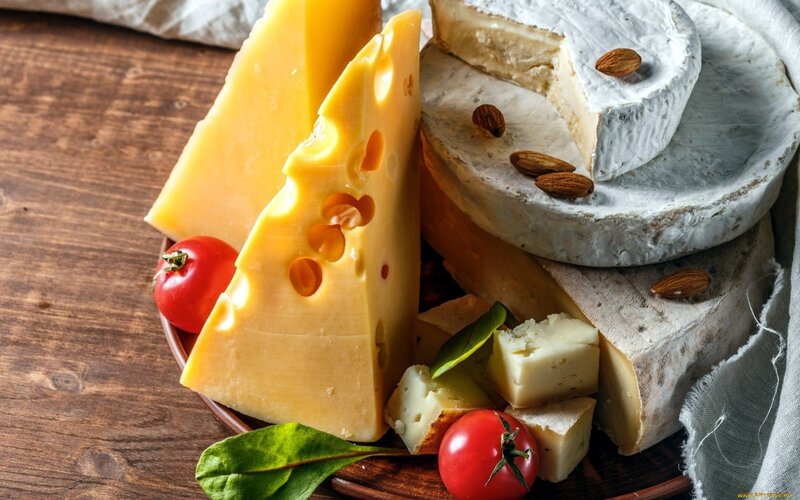 Cheese Platter on Wood — Brown
