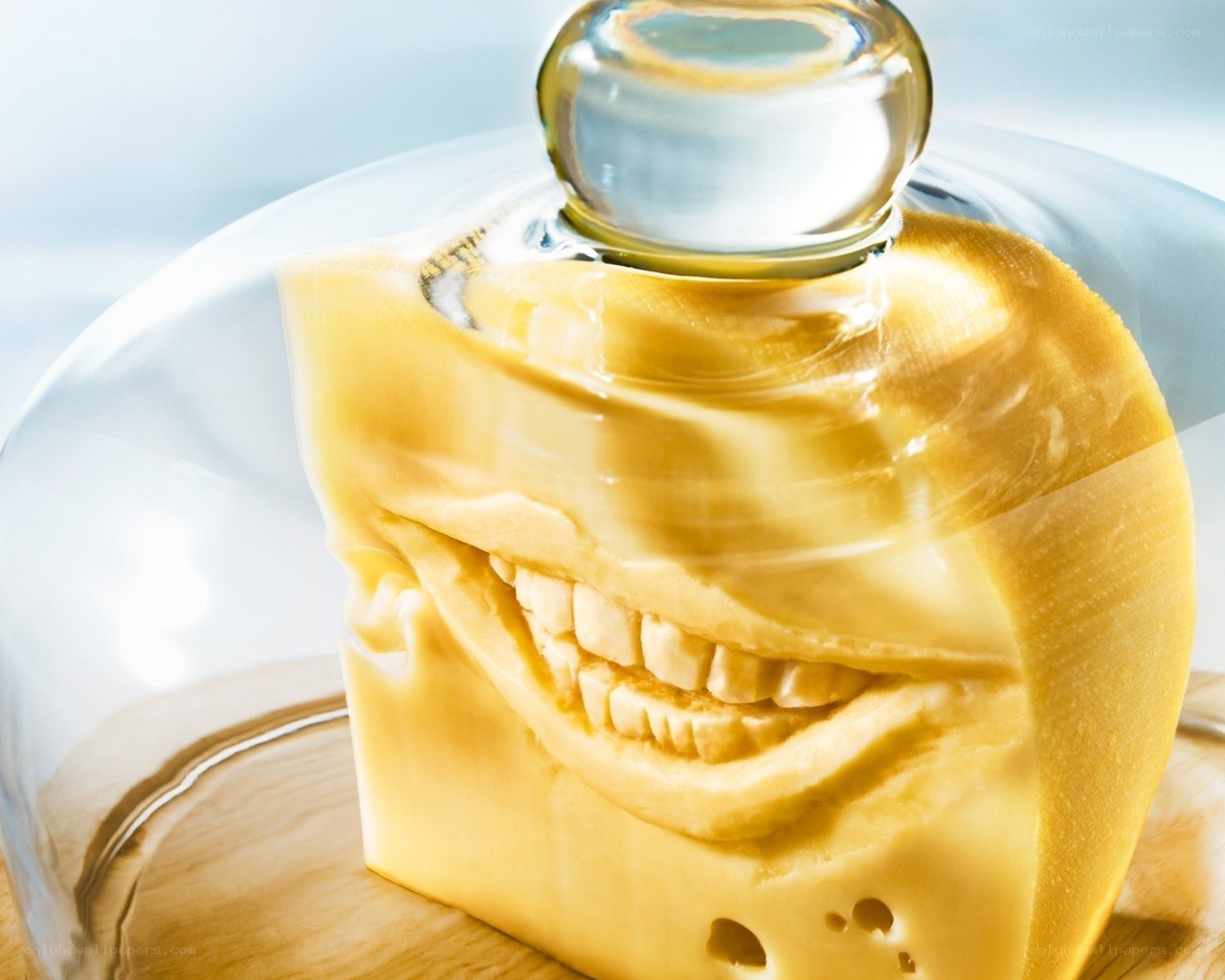cheese sculpture with smile