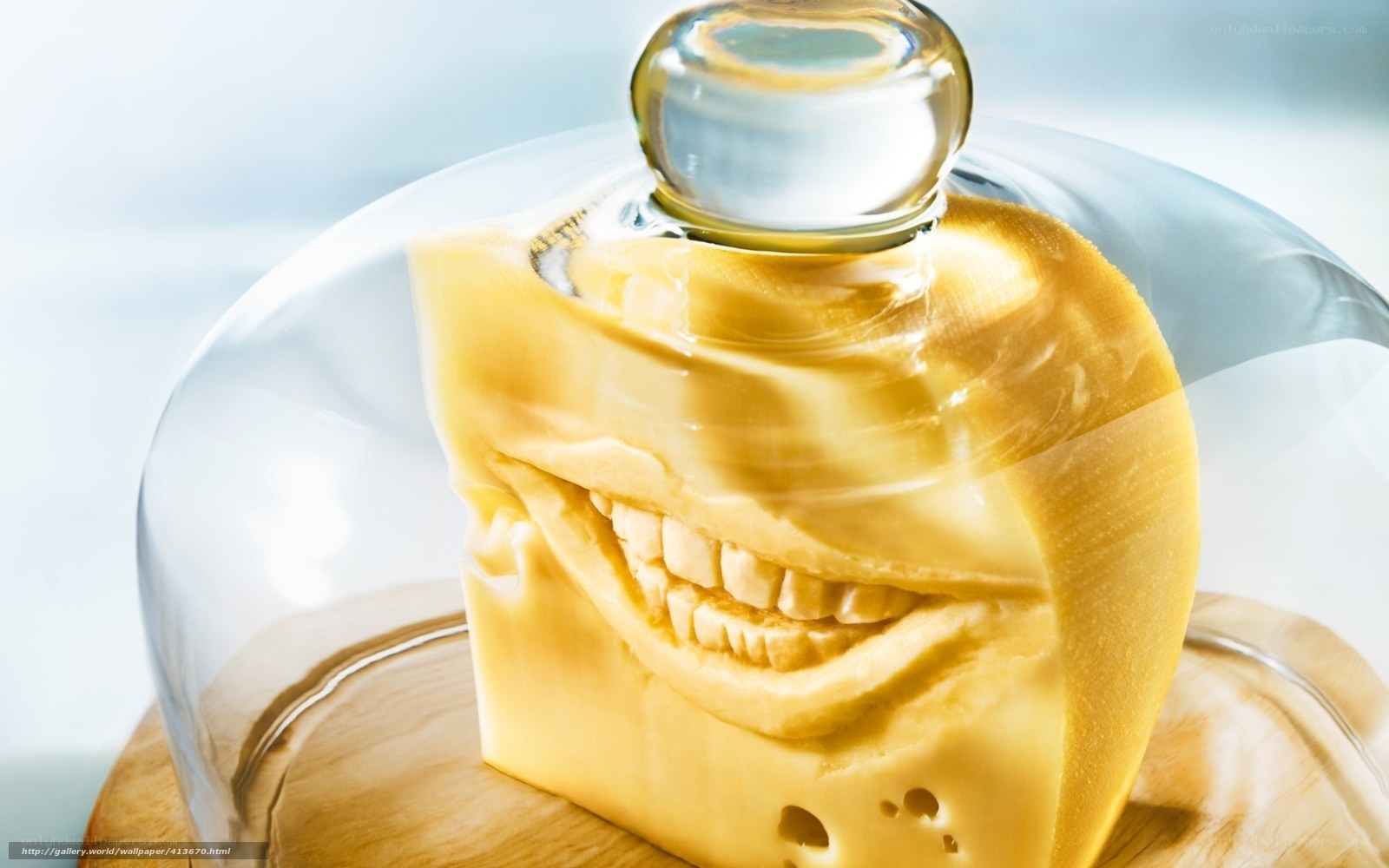 cheese sculpture with smile