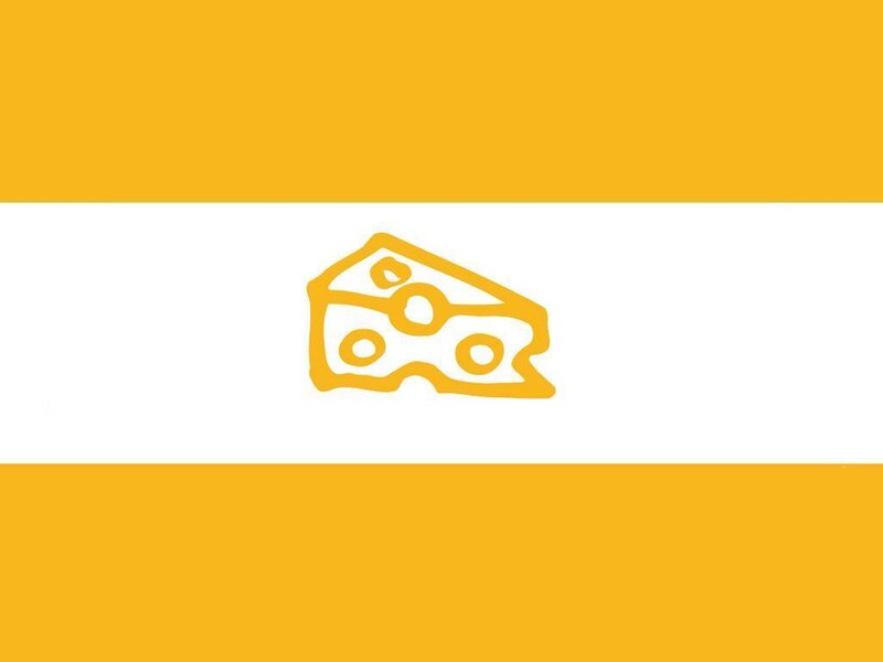 cheese slice on striped background