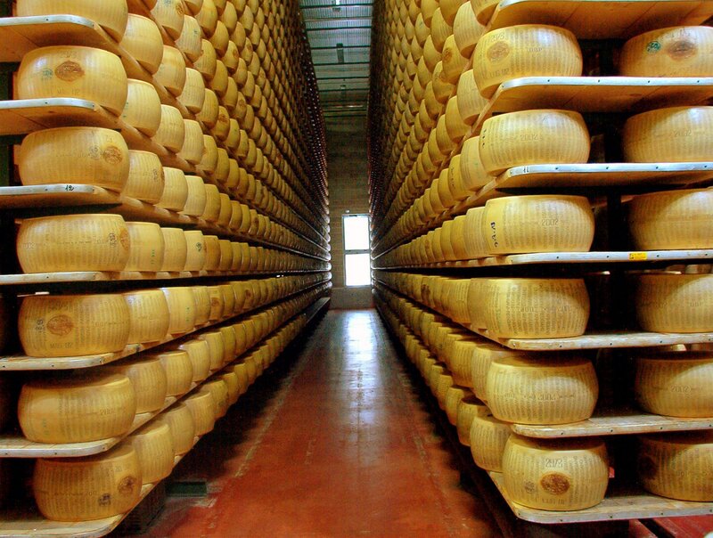 Cheese Wheels in Storage